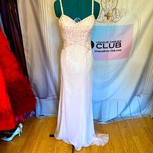 Amazing Silk Beaded Light Pink Prom Dress